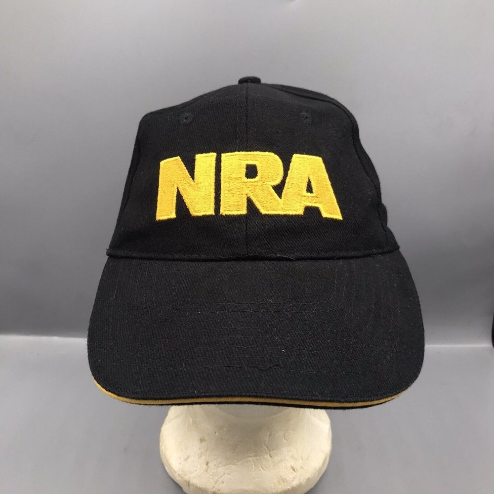 NRA Hat National Rifle Association USA Flag Black Adjustable Ball Cap